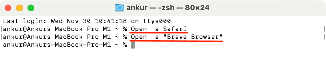Open Mac apps using Terminal