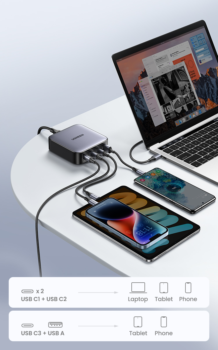 Ugreen releases compact 65W and 100W multiport desktop chargers with