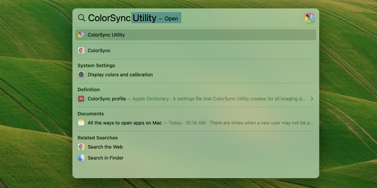 Use Spotlight to open Mac app