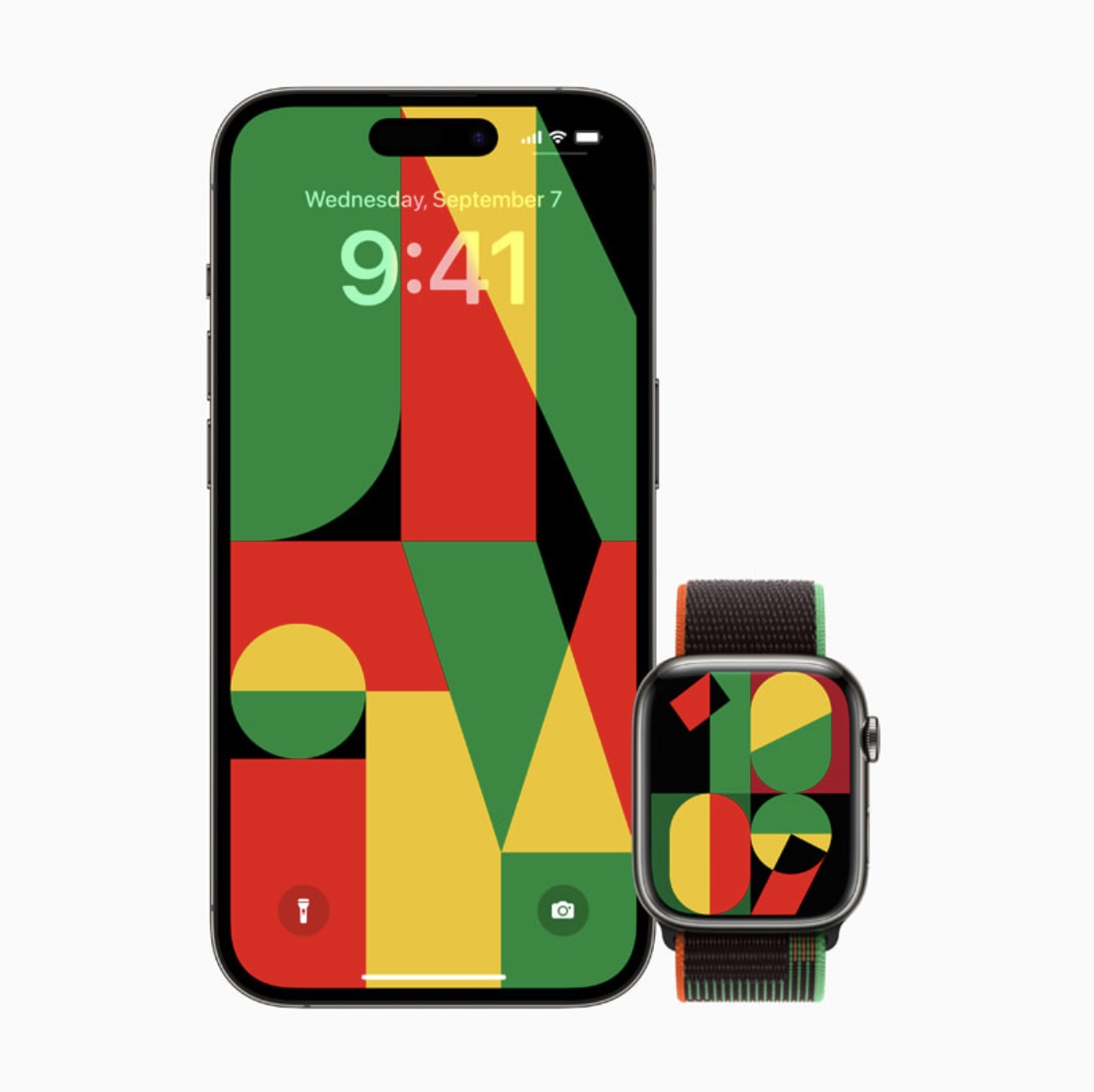 Apple Black Unity iPhone wallpaper and Apple Watch face.