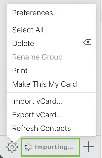 Contacts importing to iCloud on web