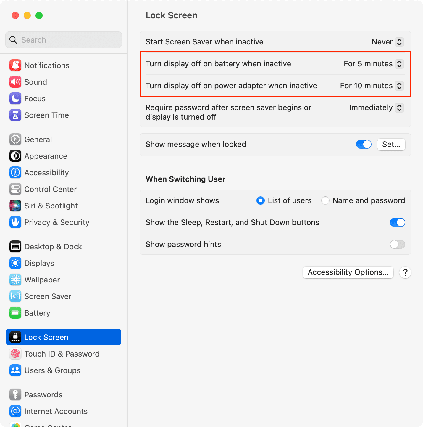 Change the automatic sleep time on Mac