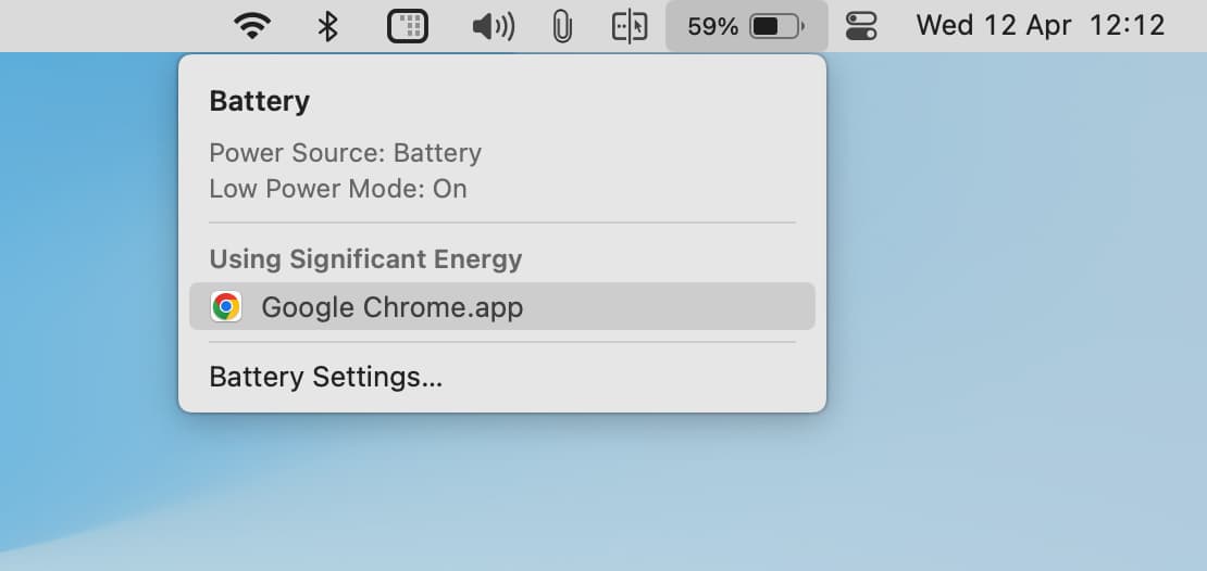 Apps Using Significant Energy on Mac