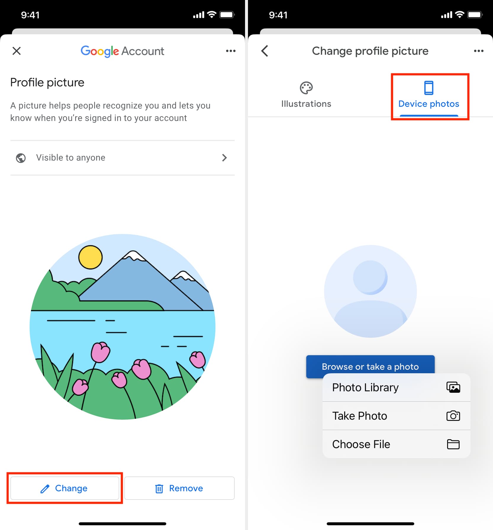 Change your  and pick one from Photos app