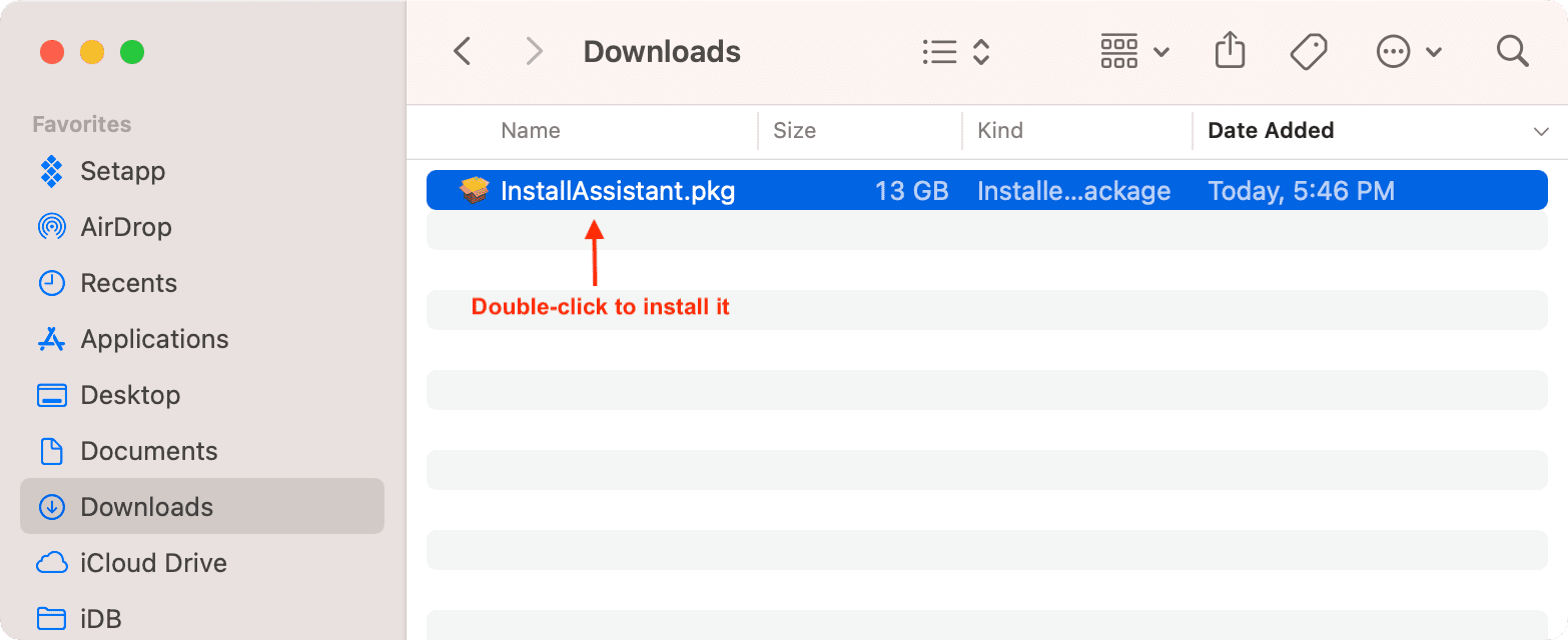 13 GB macOS Sonoma InstallAssistant PKG file