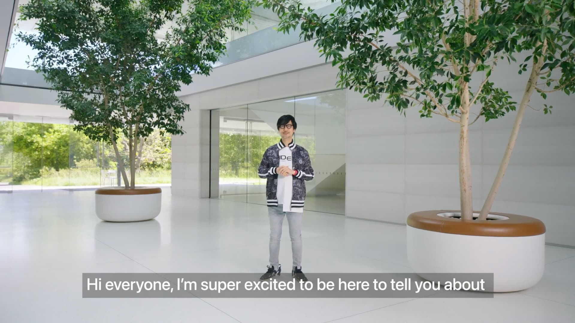 Game designer Hide Kojima introduces himself during the WWDC23 keynote