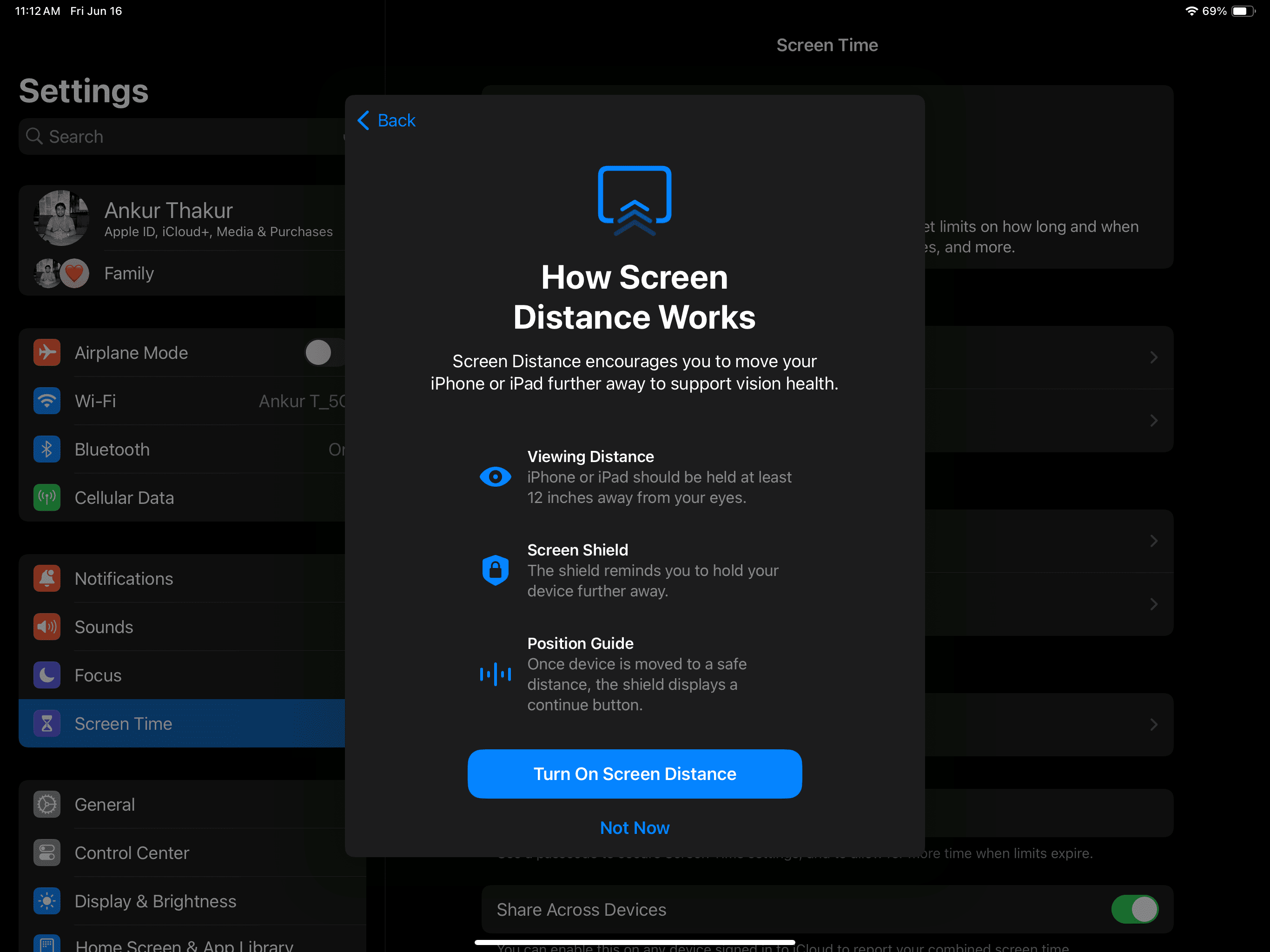 How Screen Distance works on iPad