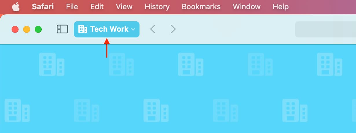 Work tab in Safari on Mac