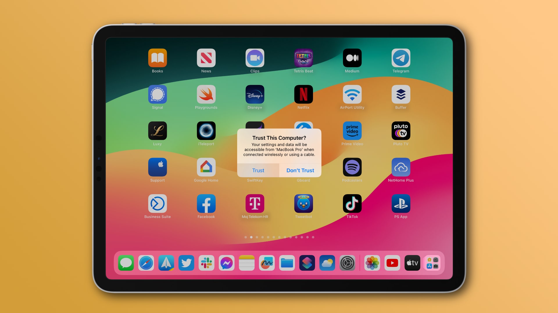 Trust This Computer prompt on iPad