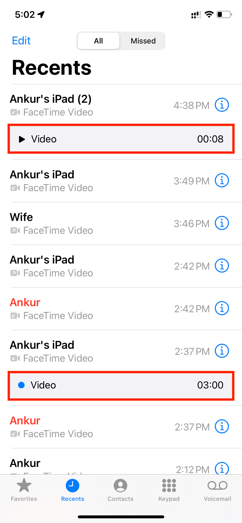 Video voicemail in iPhone Phone app