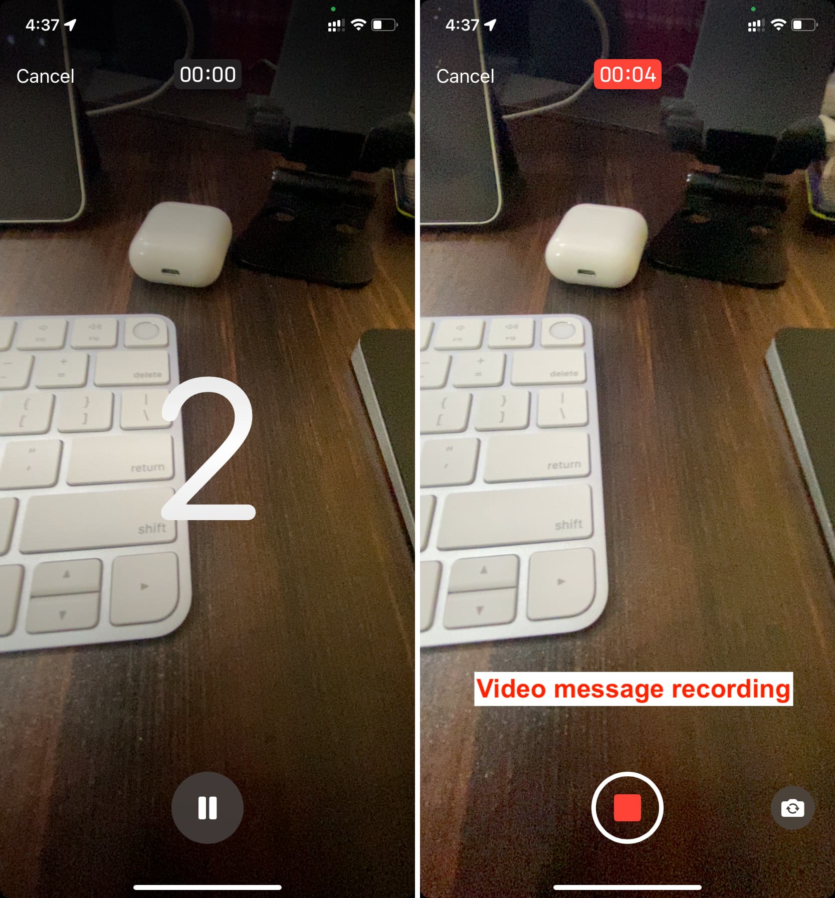 iPhone automatically recording FaceTime video message