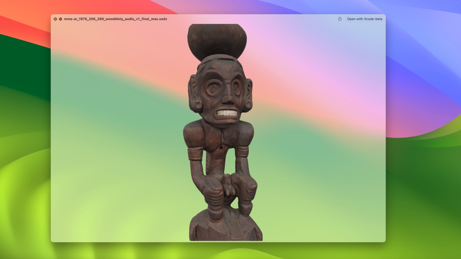 Quick Look preview of a 3D object in macOS