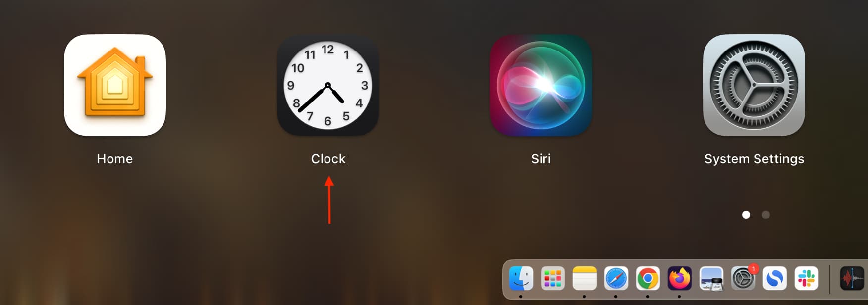 Clock app in Mac Launchpad