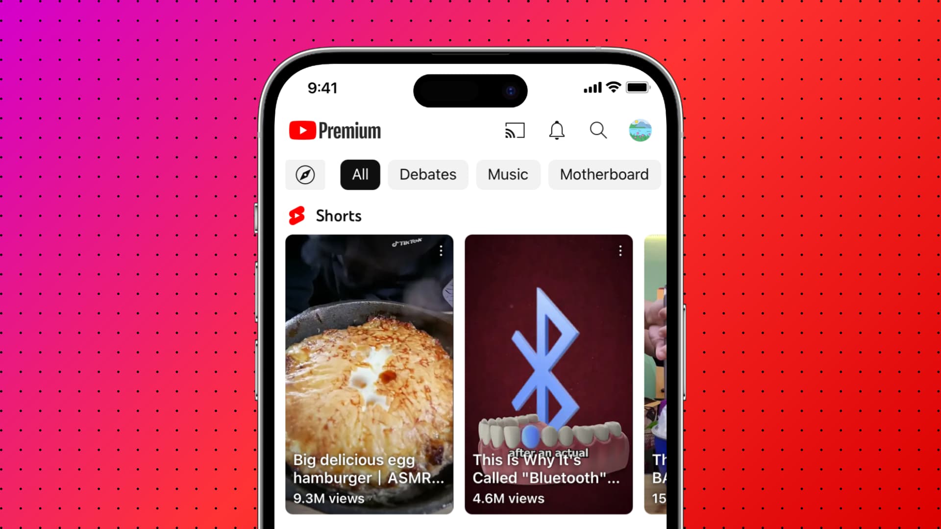 YouTube Shorts on iPhone