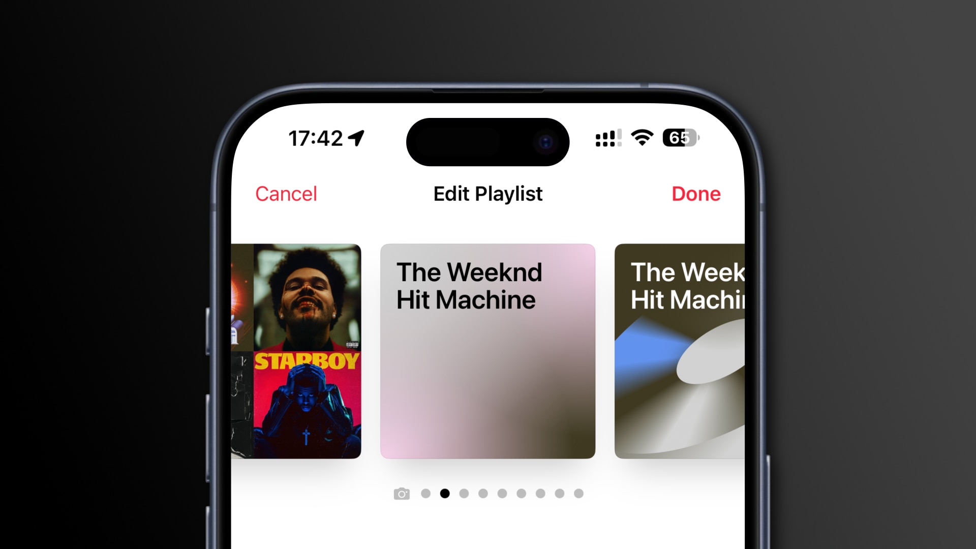 Playlist artwork styles in Apple Music on iPhone