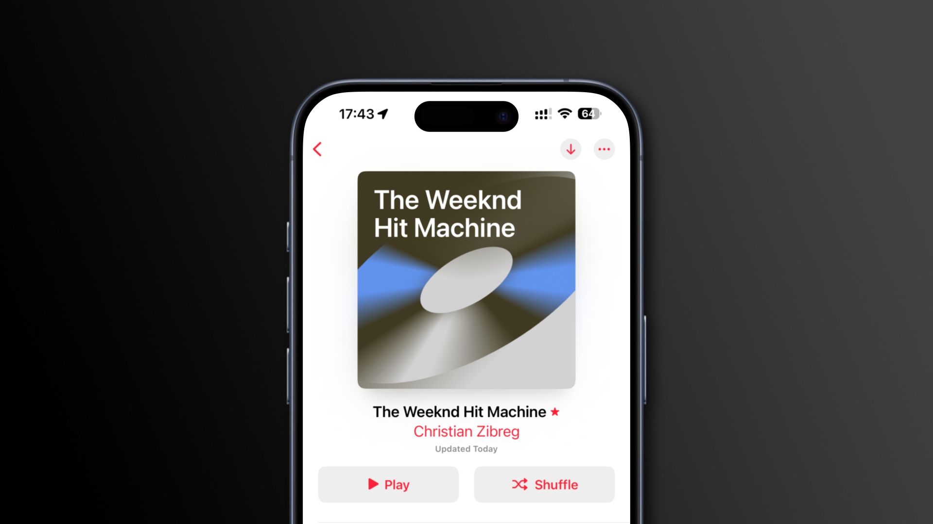 Apple Music playlist on iPhone with custom artwork 