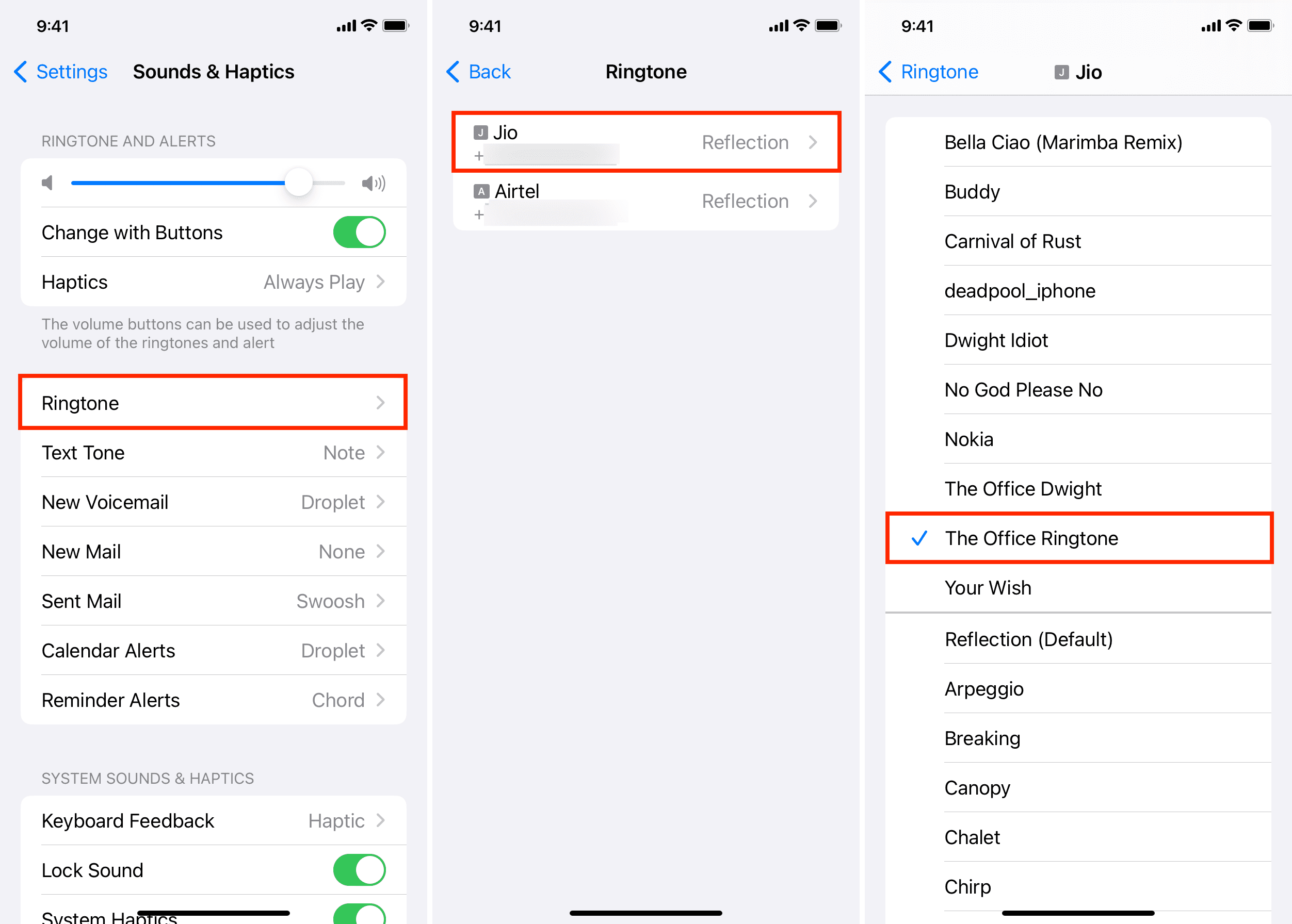 Set different ringtones for each SIM card on iPhone