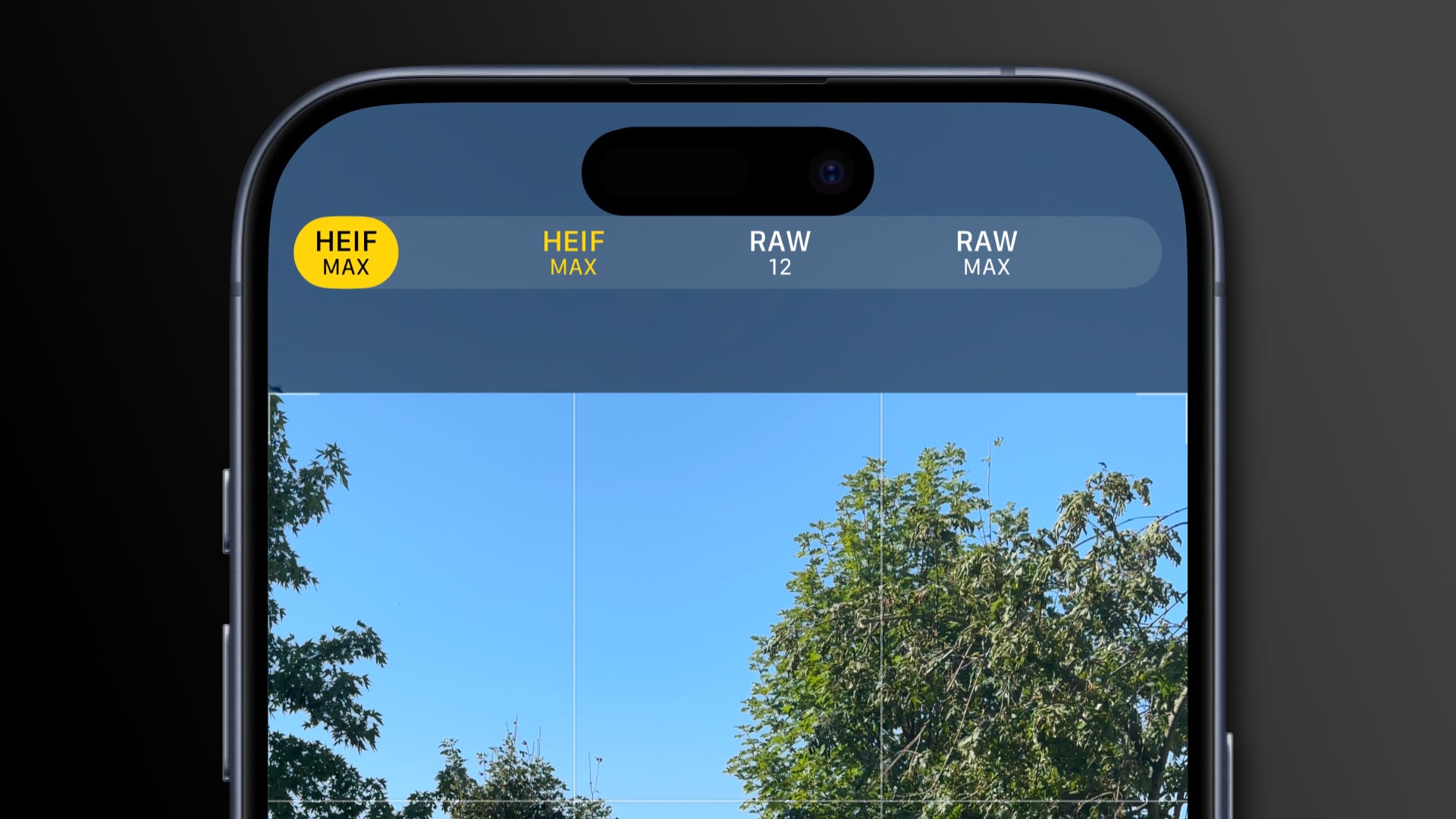 Choosing the pro image resolution and format in the iPhone's Camera app