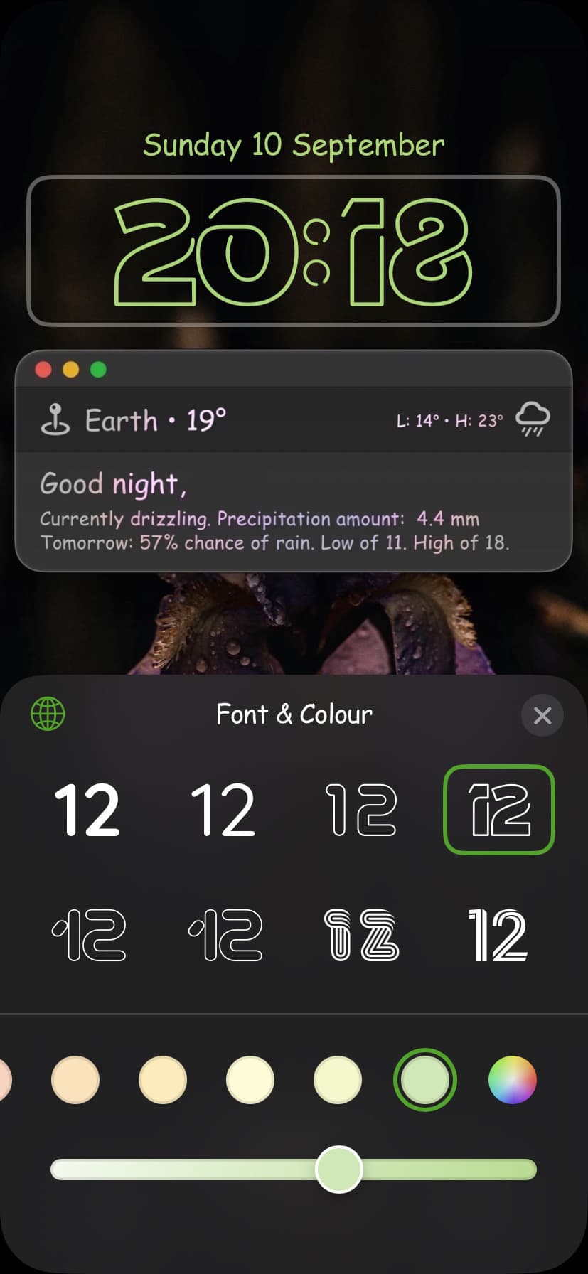 Compile Clock 16 Lock Screen font.