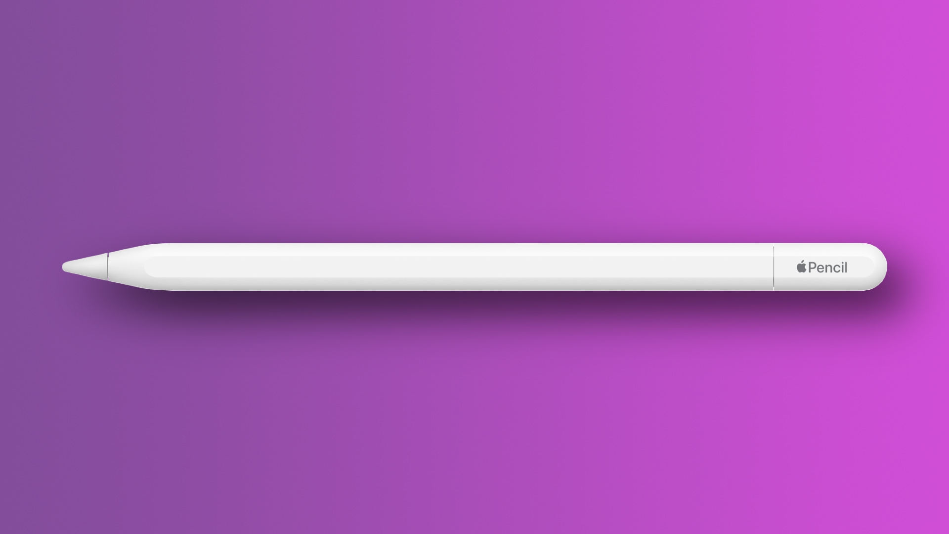 USB-C Apple Pencil set against a dark purple gradient background