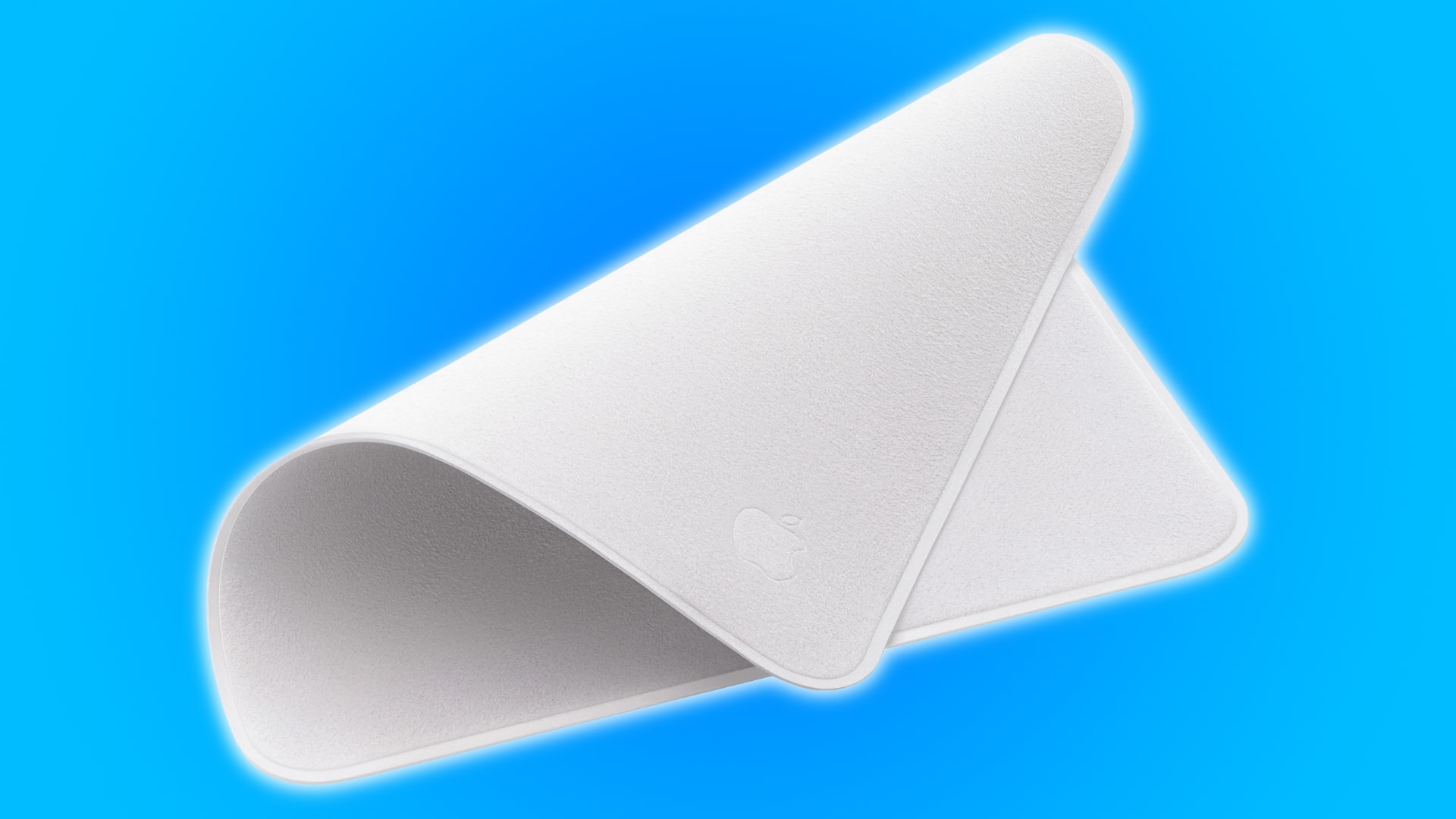 Apple Polishing Cloth set against a light blue gradient background