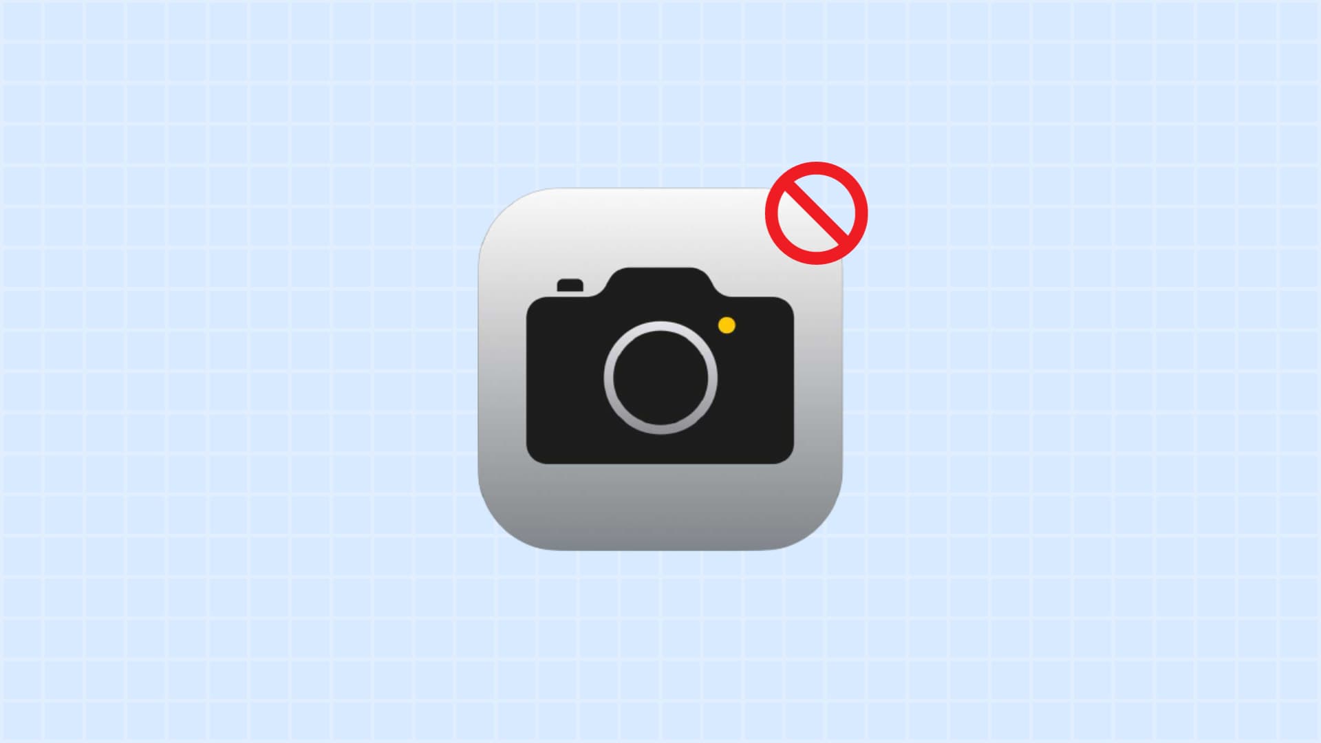 iPhone Camera icon with red block sign