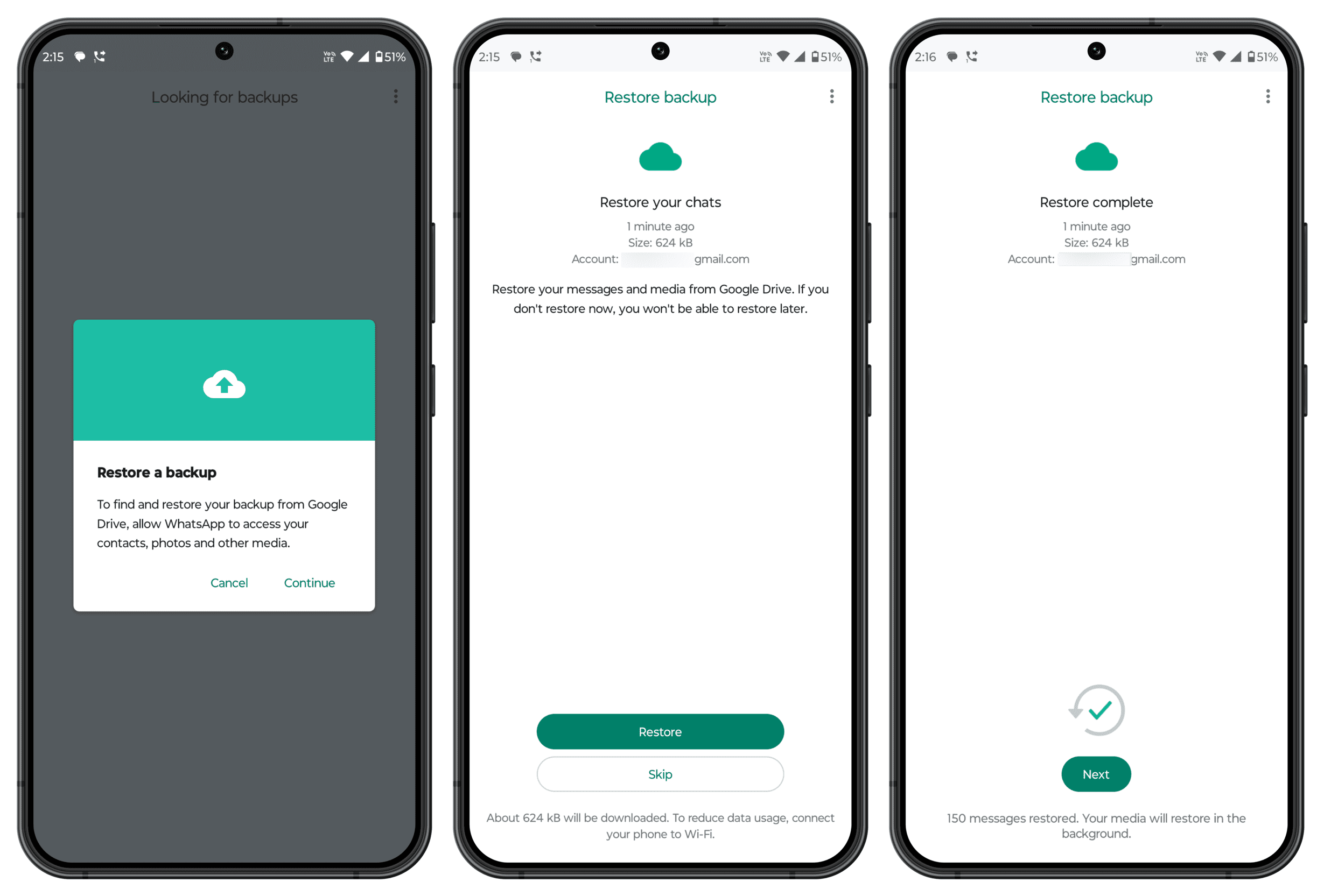 Restore a WhatsApp backup on your Android phone