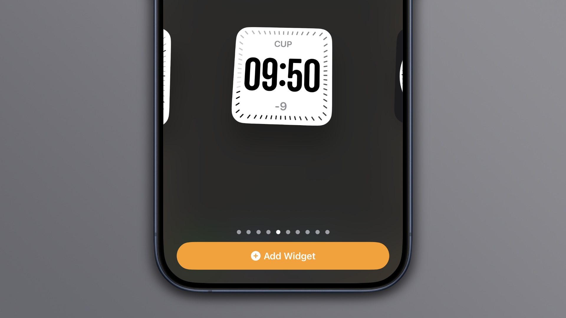 City Digital widget in the iPhone's widget gallery on the Home Screen