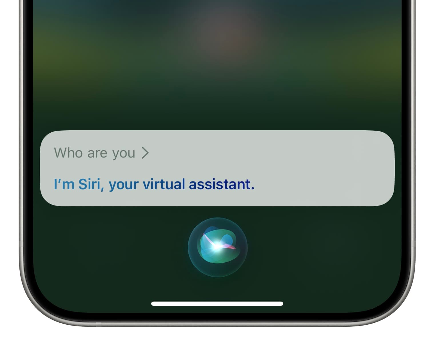 Asking Siri Who are you on iPhone