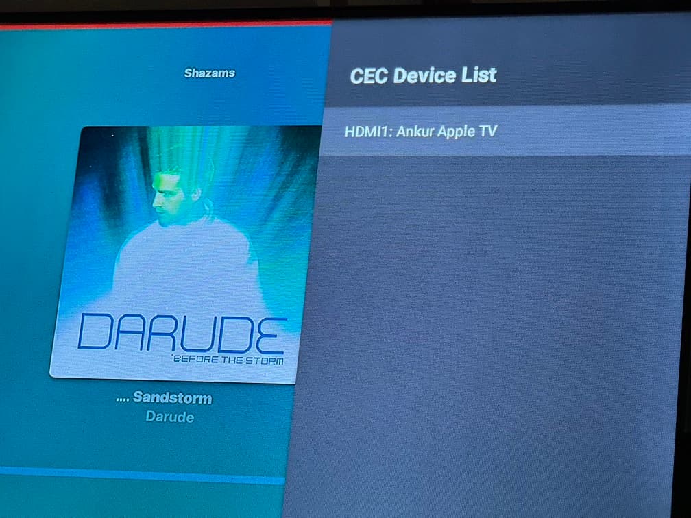 CEC Device List on TV