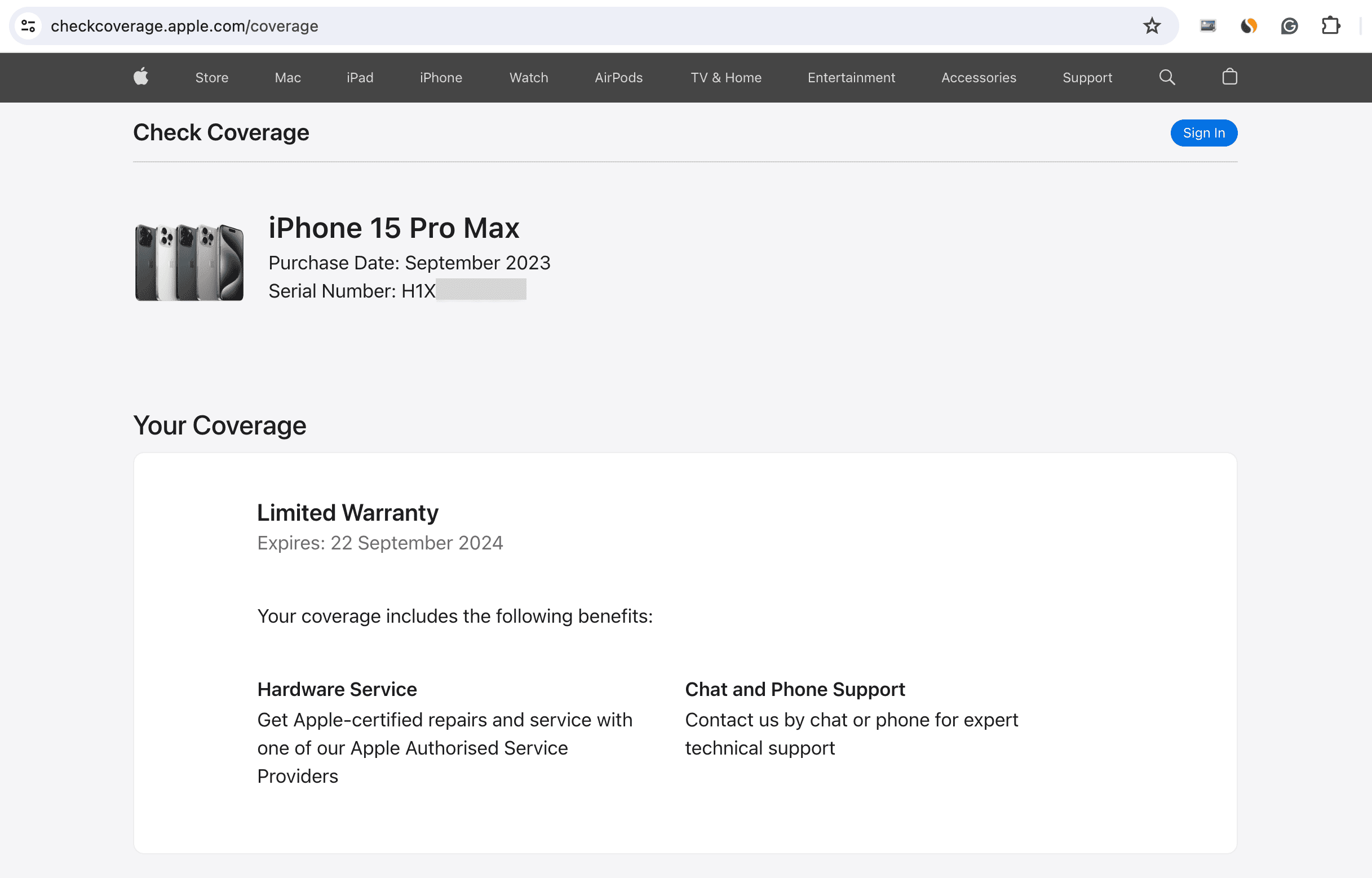 Check iPhone coverage on Apple website