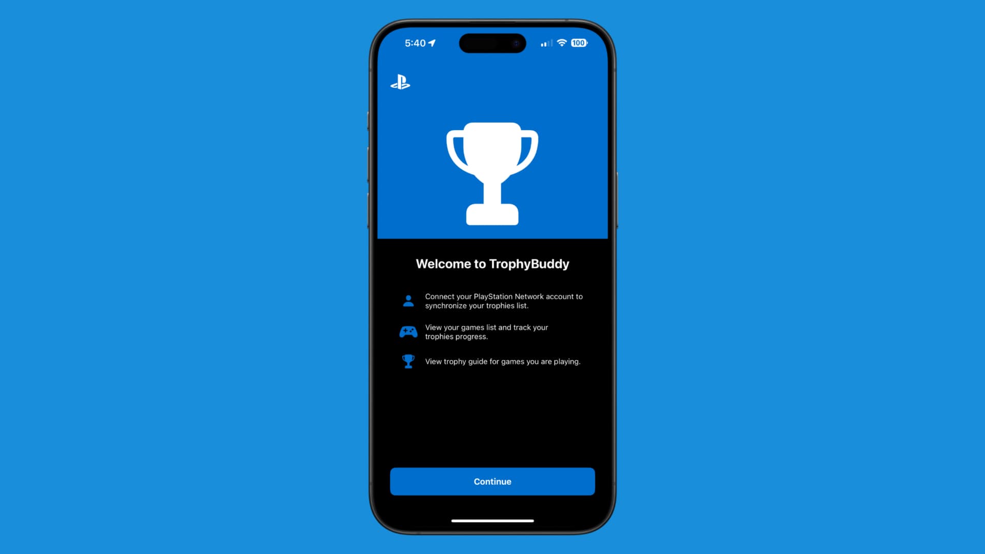 Sign in to Sony account TrophyBuddy.