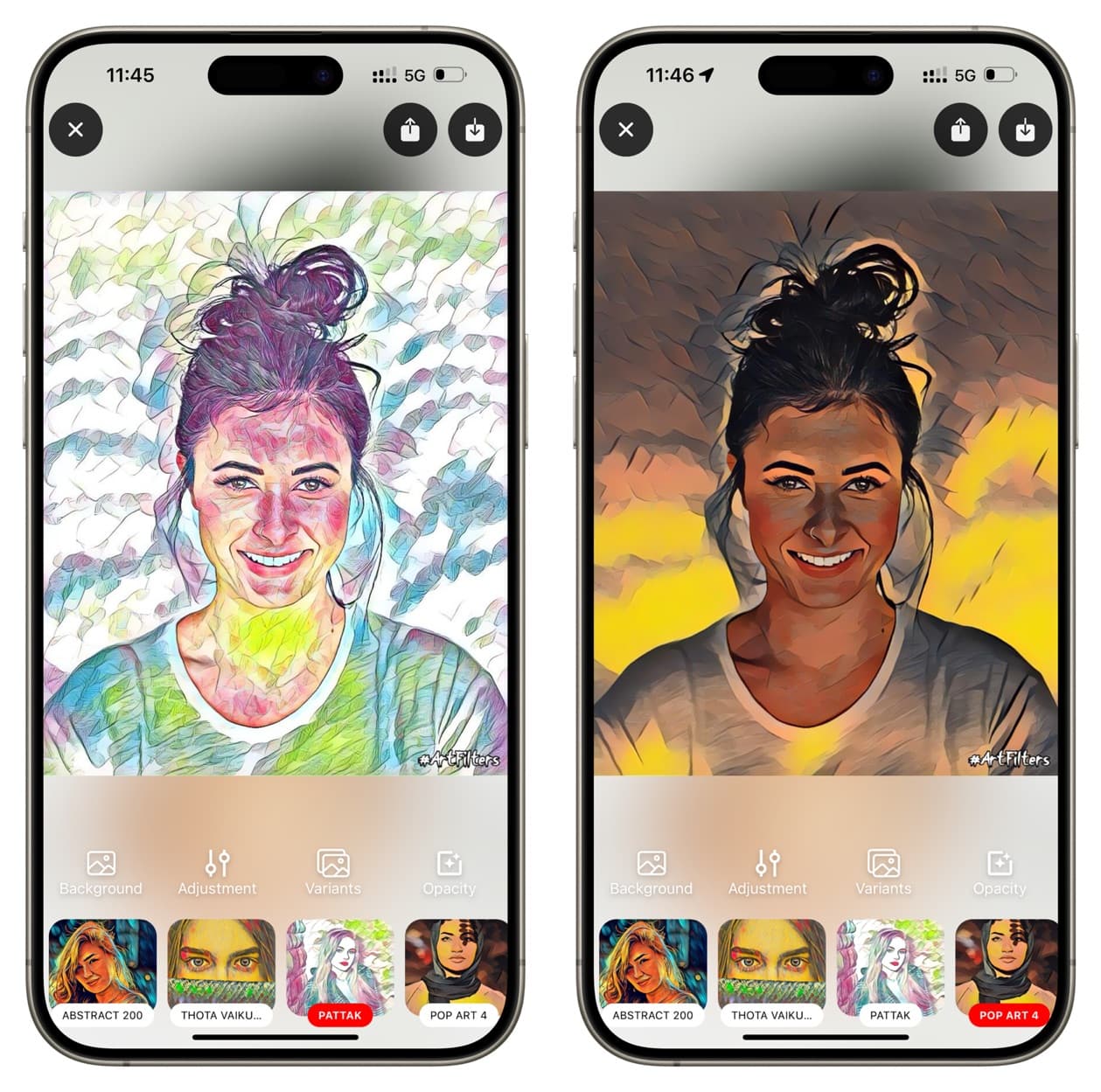 Art Filters Photo to Painting app on iPhone