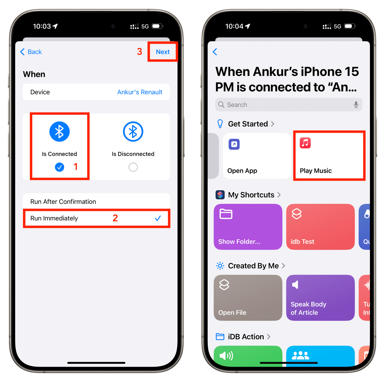 Configure automation and select Play Music action