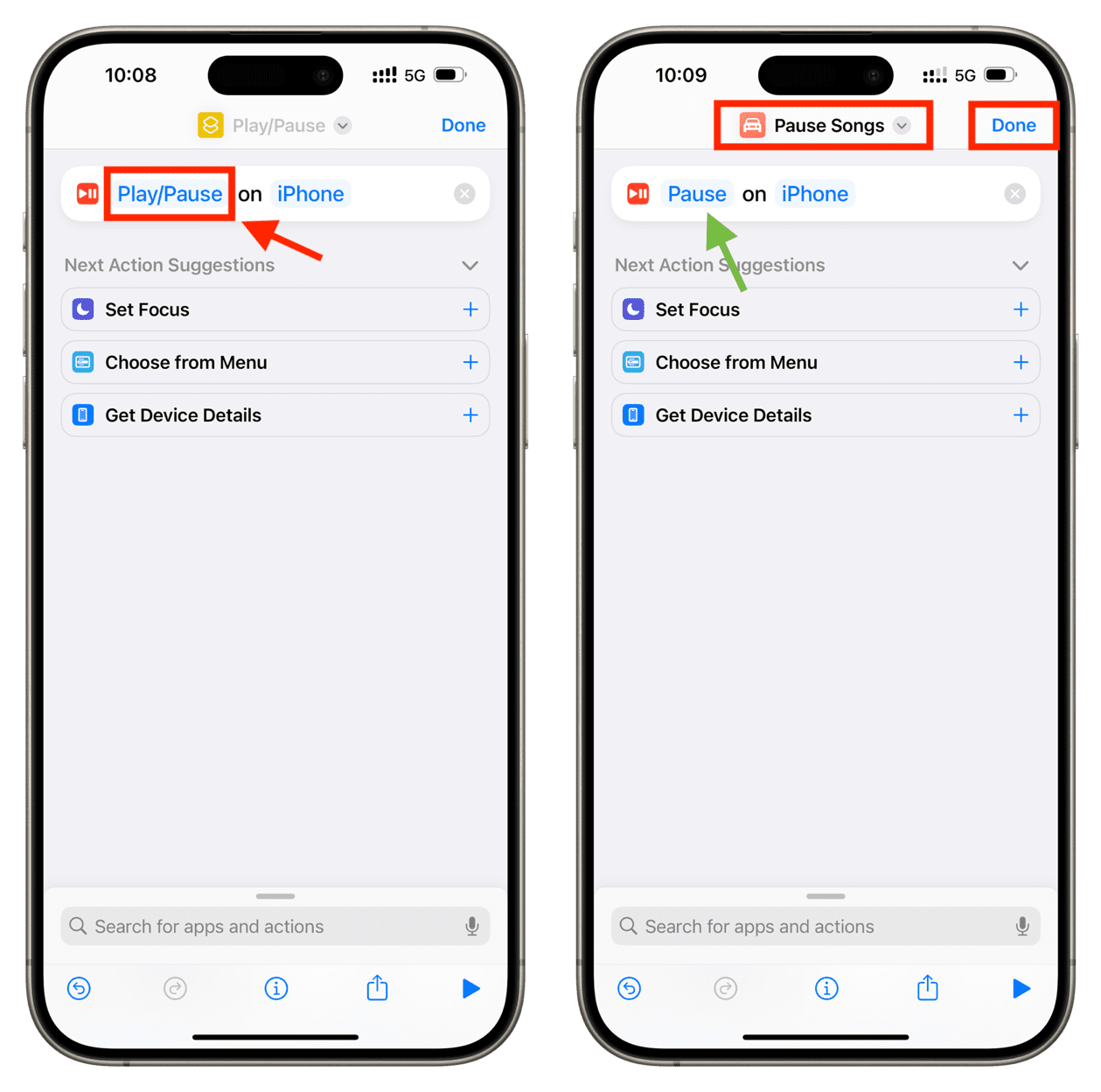 Create pause music Siri shortcut on iPhone