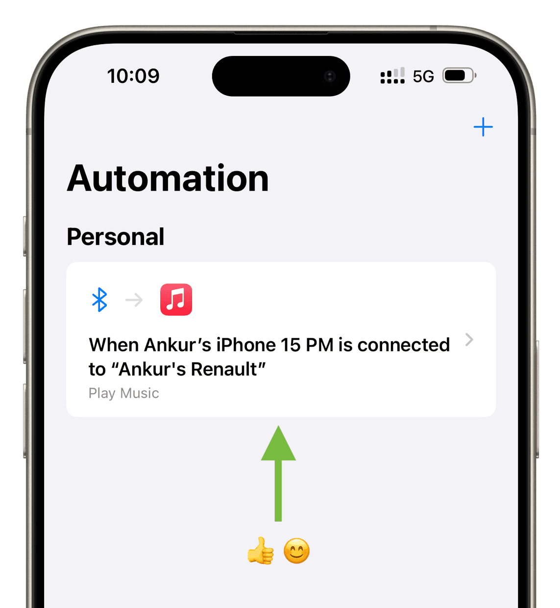 Siri automation that will play music automatically in car