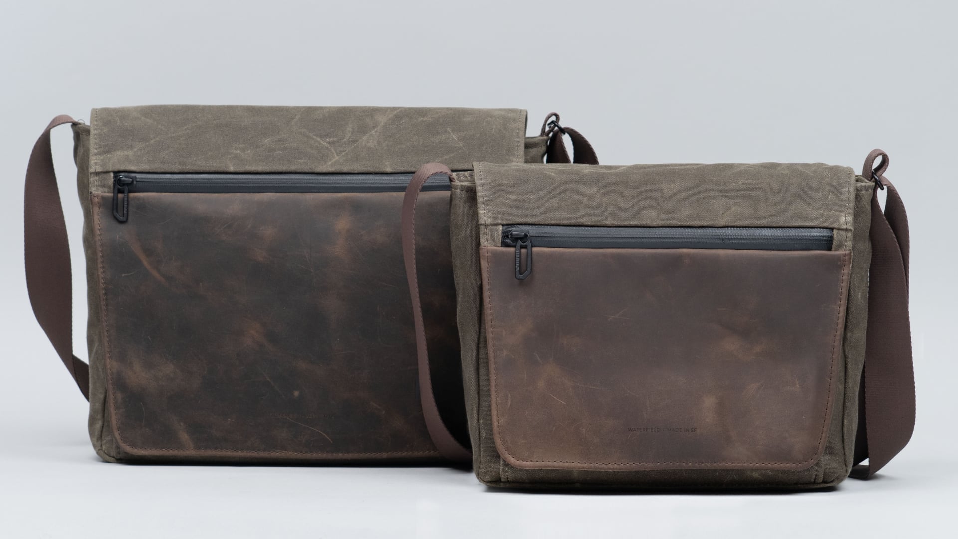 Two WaterField's Shinjuku messenger bag, compact and full-size