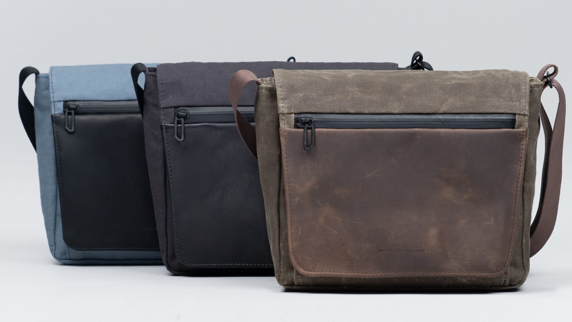 WaterField's Shinjuku messenger bag in three color finishes