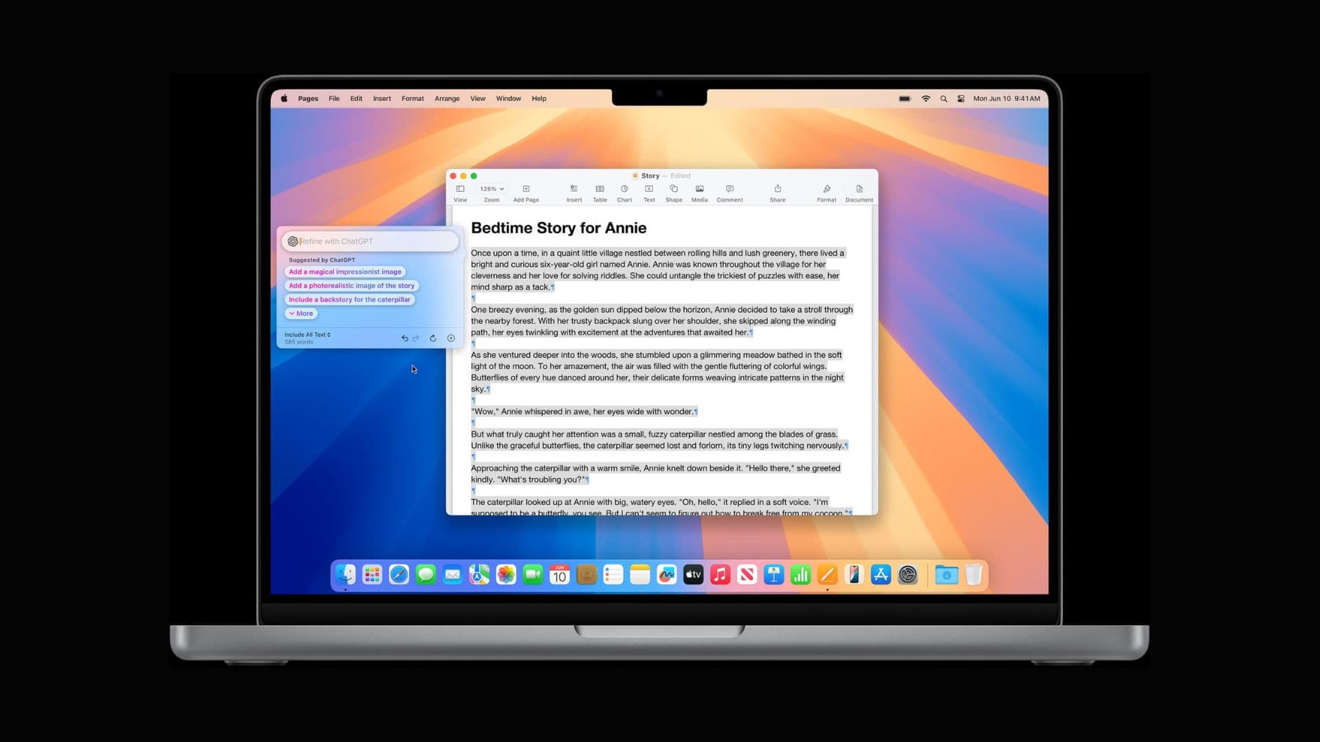 ChatGPT AI integrated into Siri in macOS Sequoia.