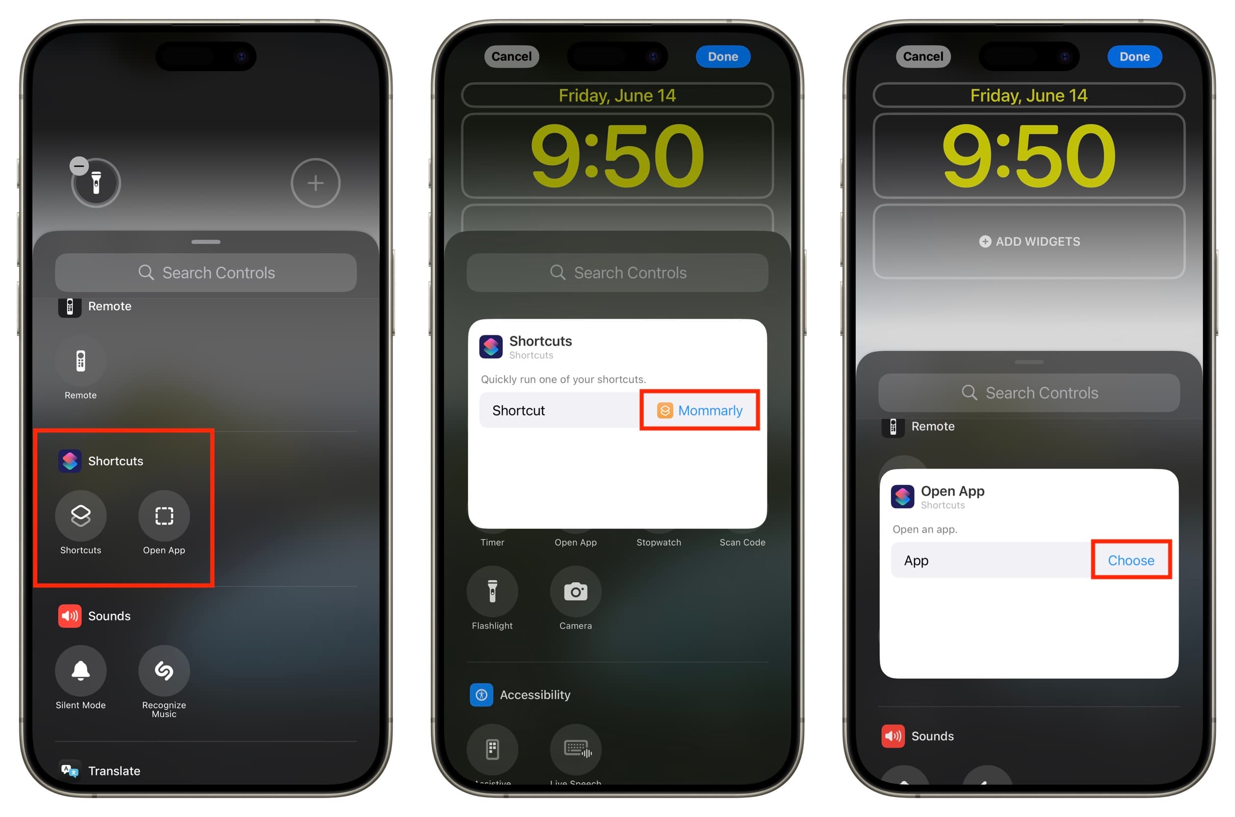 Choose shortcut or app for iOS 18 Lock Screen buttons