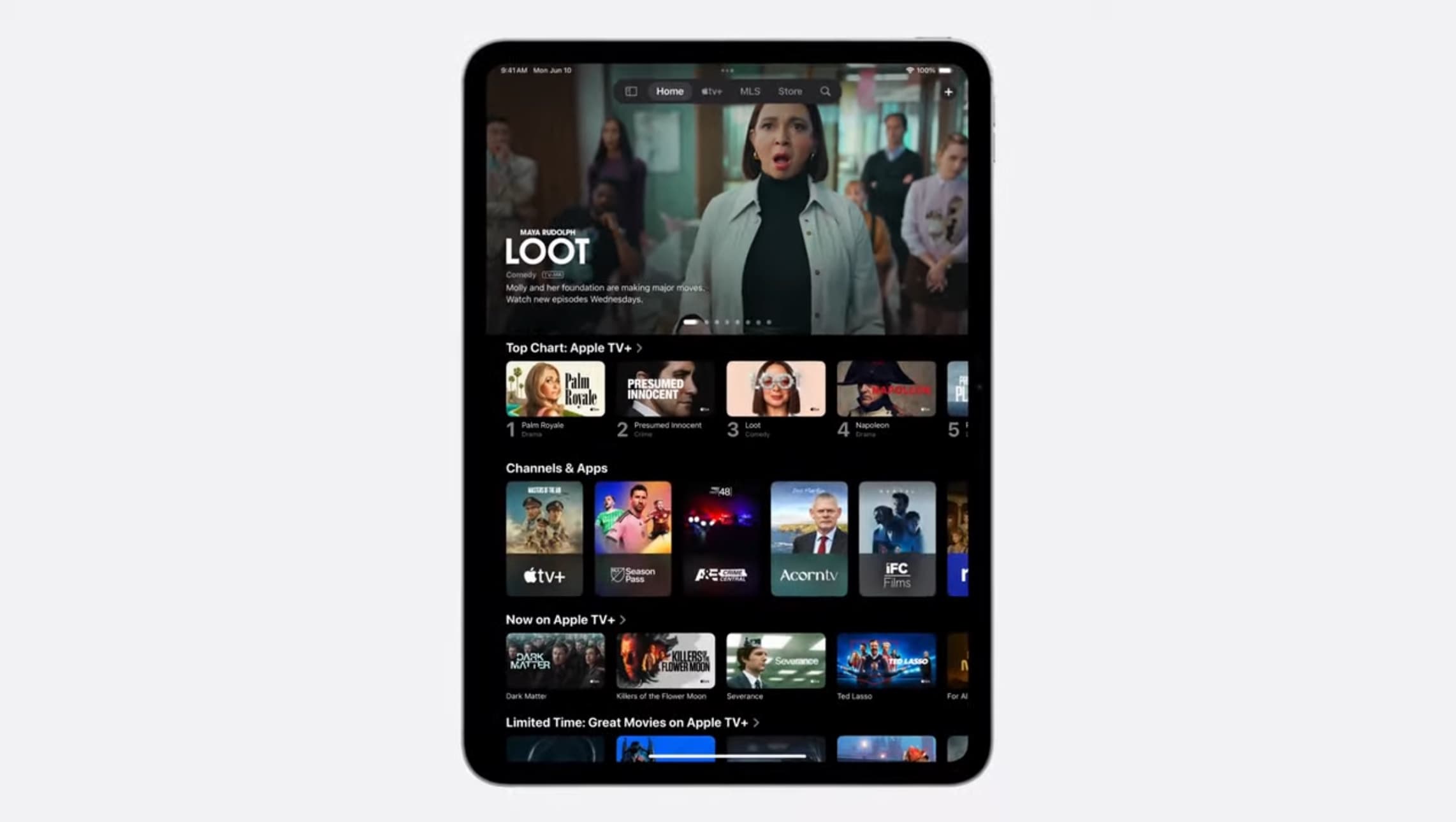 iPadOS 18 floating tab bar.