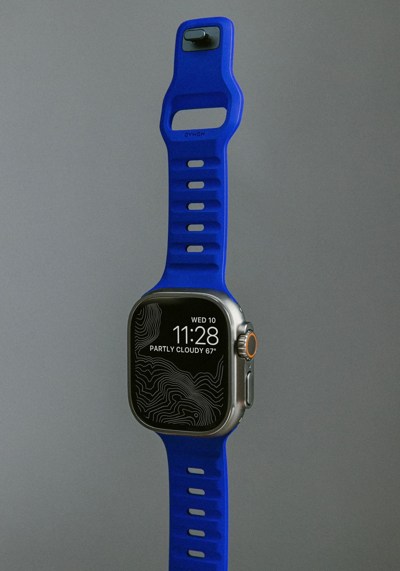 Nomad Blurple Apple Watch Sport Band open.