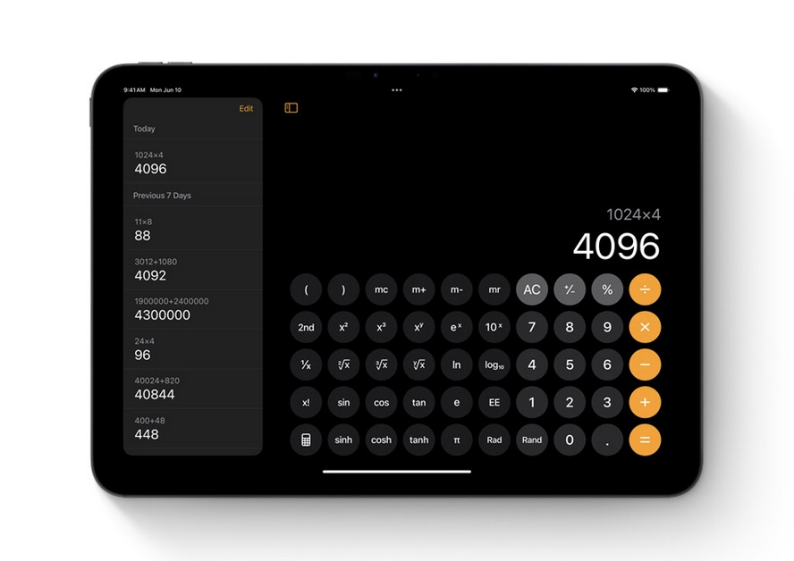 Calculator app for iPad