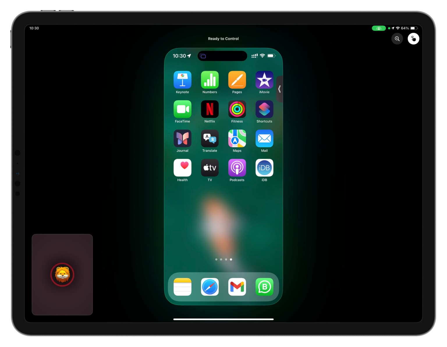 Controlling an iPhone remotely from an iPad