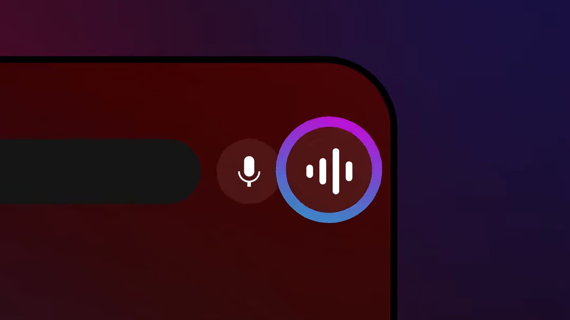 The sound search icon in the top-right corner of the mobile YouTube Music app.