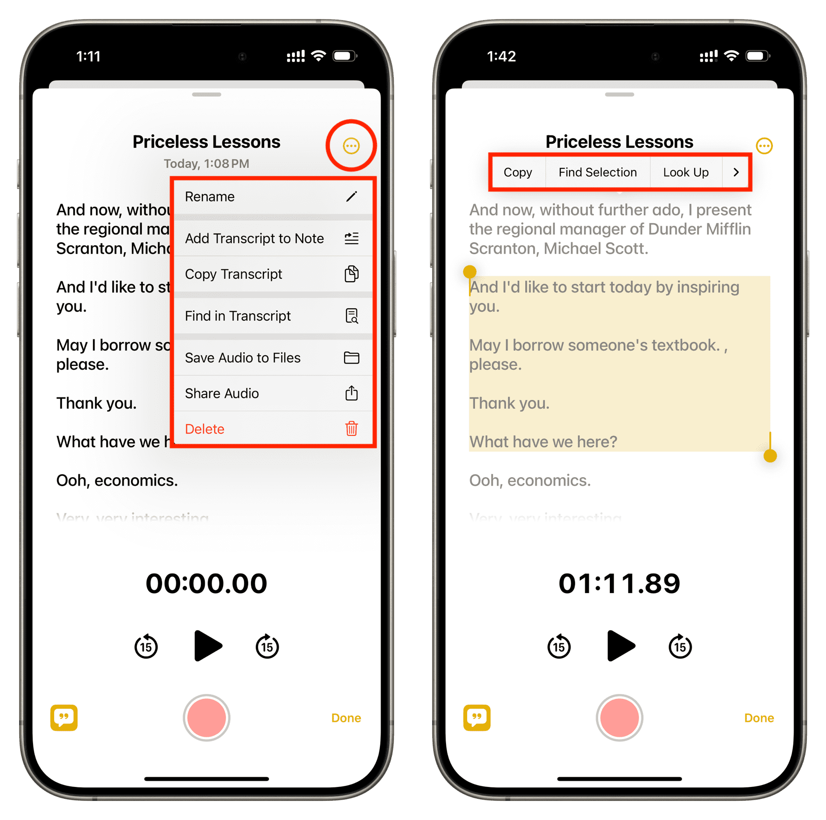 Manage audio recording in Apple Notes on iPhone