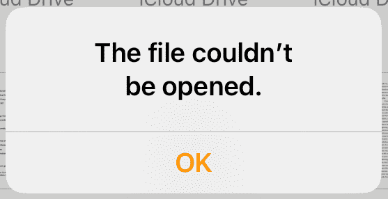 The file could not be opened error on iPhone