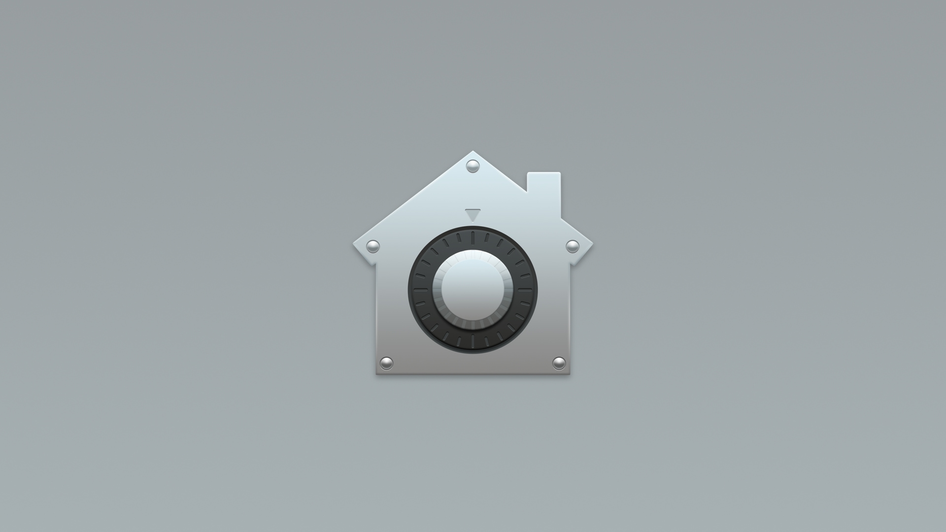 A lock shaped as a home, set against a gray gradient background.