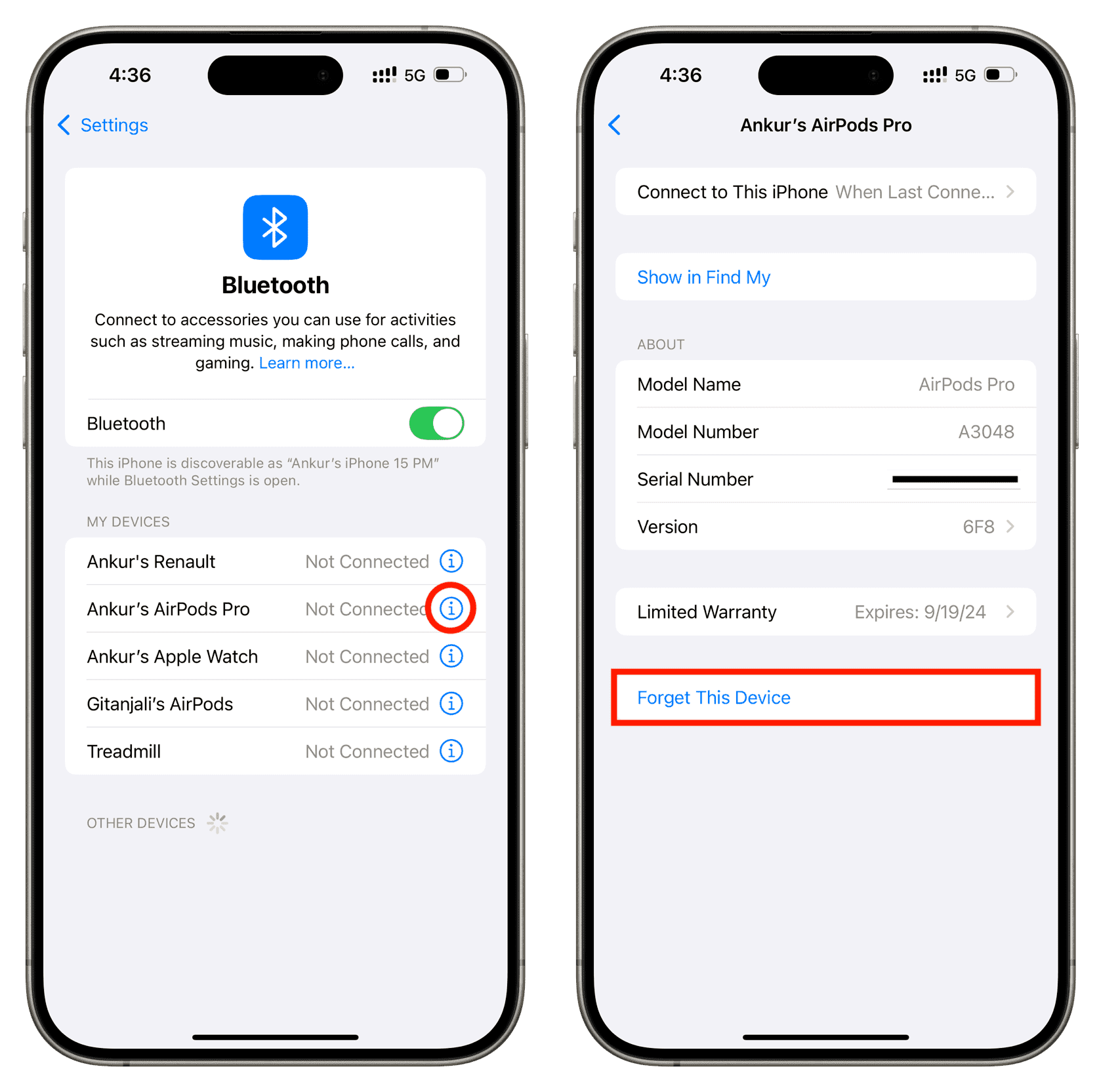 Forget AirPods from iPhone settings