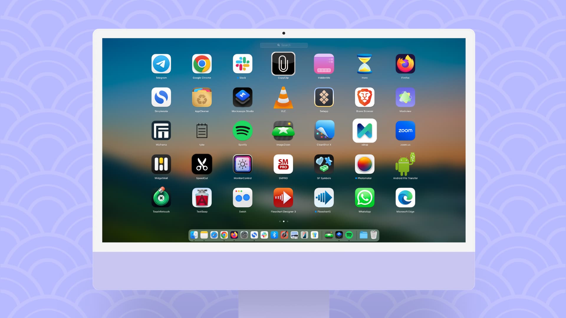 Launchpad on iMac showing many apps